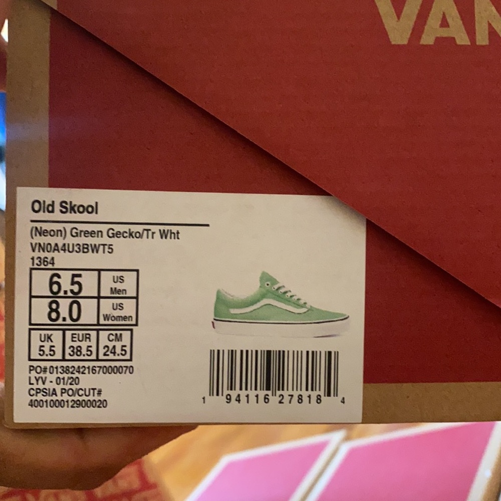 New Vans Old School (Neon) Green Gecko/Tr Wht - Picture 6 of 6